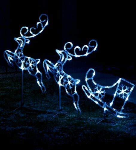 Christmas reindeer and sleigh - reindeer,
