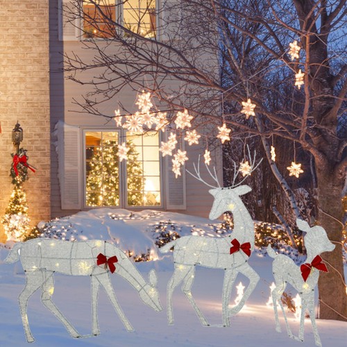 Reindeer family lighted - reindeer,