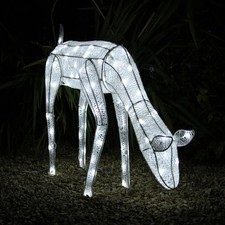 Large White LED Reindeer Stag