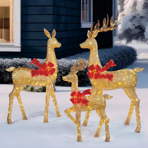 6ft gold deer - 6ft, set