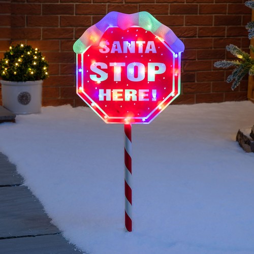 Light santa stop - up, sign