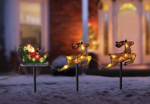 Santa reindeer sleigh - reindeer, light